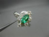 ANTIQUE LARGE 1.4CT DIAMOND & AAA COLOMBIAN 18K WHITE GOLD MARQUISE CLUSTER RING