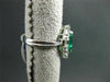 ANTIQUE LARGE 1.4CT DIAMOND & AAA COLOMBIAN 18K WHITE GOLD MARQUISE CLUSTER RING