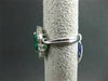 ANTIQUE LARGE 1.4CT DIAMOND & AAA COLOMBIAN 18K WHITE GOLD MARQUISE CLUSTER RING