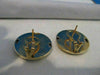 ANTIQUE LARGE 25MM DIAMOND BLACK ONYX 14K WHITE YELLOW GOLD ROUND EARRINGS #752