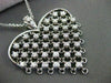 ANTIQUE EXTRA LARGE 1..50CT DIAMOND 14KT WHITE GOLD FLOATING HEART PENDANT #844