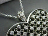ANTIQUE EXTRA LARGE 1..50CT DIAMOND 14KT WHITE GOLD FLOATING HEART PENDANT #844