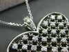 ANTIQUE EXTRA LARGE 1..50CT DIAMOND 14KT WHITE GOLD FLOATING HEART PENDANT #844