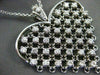 ANTIQUE EXTRA LARGE 1..50CT DIAMOND 14KT WHITE GOLD FLOATING HEART PENDANT #844