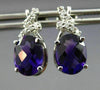 ESTATE 2.18CT DIAMOND & AAA AMETHYST 14K WHITE GOLD 3D OVAL BOW HANGING EARRINGS