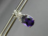 ESTATE 2.18CT DIAMOND & AAA AMETHYST 14K WHITE GOLD 3D OVAL BOW HANGING EARRINGS