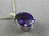 ESTATE 2.71CT DIAMOND EXTRA FACET AMETHYST 14KT WHITE GOLD OVAL FLOATING PENDANT