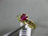 ESTATE WIDE .58CT DIAMOND & RUBY 14KT YELLOW GOLD 3D ETOILE OVAL ENGAGEMENT RING
