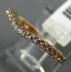 ESTATE .19CT DIAMOND 14KT ROSE GOLD CURVE SEMI ETERNITY WEDDING ANNIVERSARY RING