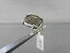 ANTIQUE 10.50CTW FANCY SHAPE SMOKEY TOPAZ DIAMOND 18KT WHITE GOLD RING