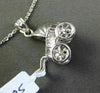 ANTIQUE 14KT WHITE GOLD 3D HANDCRAFTED BABY CARRIAGE FLOATING PENDANT & CHAIN