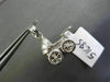 ANTIQUE 14KT WHITE GOLD 3D HANDCRAFTED BABY CARRIAGE FLOATING PENDANT & CHAIN