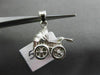 ANTIQUE 14KT WHITE GOLD 3D HANDCRAFTED BABY CARRIAGE FLOATING PENDANT & CHAIN