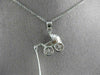 ANTIQUE 14KT WHITE GOLD 3D HANDCRAFTED BABY CARRIAGE FLOATING PENDANT & CHAIN