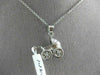 ANTIQUE 14KT WHITE GOLD 3D HANDCRAFTED BABY CARRIAGE FLOATING PENDANT & CHAIN