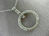 ESTATE WIDE .51CT DIAMOND 14KT WHITE GOLD CIRCLE OF LIFE FLOATING PENDANT CHAIN