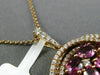 LARGE 3.23CT DIAMOND & AAA PINK SAPPHIRE 14KT ROSE GOLD CIRCULAR CLUSTER PENDANT