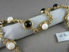ANTIQUE 41.36CT FILIGREE CIRCLE ONYX & WHITE SAPPHIRE 14KT YELLOW GOLD NECKLACE
