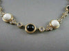 ANTIQUE 41.36CT FILIGREE CIRCLE ONYX & WHITE SAPPHIRE 14KT YELLOW GOLD NECKLACE