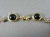 ANTIQUE 41.36CT FILIGREE CIRCLE ONYX & WHITE SAPPHIRE 14KT YELLOW GOLD NECKLACE