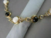 ANTIQUE 41.36CT FILIGREE CIRCLE ONYX & WHITE SAPPHIRE 14KT YELLOW GOLD NECKLACE