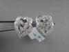 ANTIQUE 18KT DOUBLE HEART HANGING .83CT DIAMONDS GOLD EARRINGS AMAZING!!!!!!!!!!
