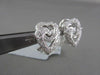 ANTIQUE 18KT DOUBLE HEART HANGING .83CT DIAMONDS GOLD EARRINGS AMAZING!!!!!!!!!!
