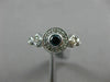 ESTATE .50CT WHITE & BLUE DIAMOND 14KT WHITE GOLD 3D ROUND & SQUARE PROMISE RING