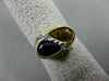 ANTIQUE 1.79CT DIAMOND CITRINE SAPPHIRE 14KT YELLOW GOLD DOUBLE PEAR RING #21449