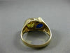 ANTIQUE 1.79CT DIAMOND CITRINE SAPPHIRE 14KT YELLOW GOLD DOUBLE PEAR RING #21449