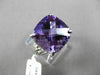 ANTIQUE 9.66CT DIAMOND & AAA AMETHYST 14K WHITE GOLD 3D FILIGREE ENGAGEMENT RING