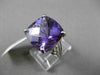 ANTIQUE 9.66CT DIAMOND & AAA AMETHYST 14K WHITE GOLD 3D FILIGREE ENGAGEMENT RING