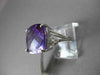 ANTIQUE 9.66CT DIAMOND & AAA AMETHYST 14K WHITE GOLD 3D FILIGREE ENGAGEMENT RING