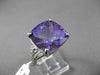 ANTIQUE 9.66CT DIAMOND & AAA AMETHYST 14K WHITE GOLD 3D FILIGREE ENGAGEMENT RING