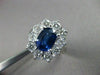 ANTIQUE LARGE 3.57CT DIAMOND & AAA SAPPHIRE 18KT WHITE GOLD OVAL CLUSTER RING