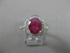 ANTIQUE 2.3CT DIAMOND & RUBY 14KT WHITE GOLD HALO DESIGN ENGAGEMENT RING #19115