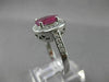 ANTIQUE 2.3CT DIAMOND & RUBY 14KT WHITE GOLD HALO DESIGN ENGAGEMENT RING #19115