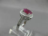 ANTIQUE 2.3CT DIAMOND & RUBY 14KT WHITE GOLD HALO DESIGN ENGAGEMENT RING #19115