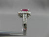 ANTIQUE 2.3CT DIAMOND & RUBY 14KT WHITE GOLD HALO DESIGN ENGAGEMENT RING #19115