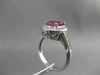 ANTIQUE 2.3CT DIAMOND & RUBY 14KT WHITE GOLD HALO DESIGN ENGAGEMENT RING #19115