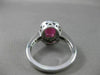 ANTIQUE 2.3CT DIAMOND & RUBY 14KT WHITE GOLD HALO DESIGN ENGAGEMENT RING #19115