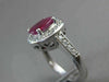 ANTIQUE 2.3CT DIAMOND & RUBY 14KT WHITE GOLD HALO DESIGN ENGAGEMENT RING #19115