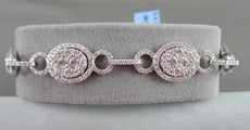 ANTIQUE 4.24CT WIDE FILIGREE 18KT DIAMOND ROUND BRACELET