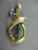 ANTIQUE LARGE DIAMOND & AAA EMERALD 18KT 2 TONE GOLD MUSICAL NOTE BROOCH #22500