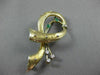 ANTIQUE LARGE DIAMOND & AAA EMERALD 18KT 2 TONE GOLD MUSICAL NOTE BROOCH #22500