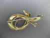ANTIQUE LARGE DIAMOND & AAA EMERALD 18KT 2 TONE GOLD MUSICAL NOTE BROOCH #22500