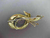 ANTIQUE LARGE DIAMOND & AAA EMERALD 18KT 2 TONE GOLD MUSICAL NOTE BROOCH #22500