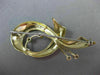 ANTIQUE LARGE DIAMOND & AAA EMERALD 18KT 2 TONE GOLD MUSICAL NOTE BROOCH #22500