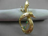 ANTIQUE LARGE DIAMOND & AAA EMERALD 18KT 2 TONE GOLD MUSICAL NOTE BROOCH #22500