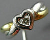 ESTATE .06CT DIAMOND 14KT WHITE & YELLOW GOLD 3D SOLITAIRE HEART FUN RING #15388